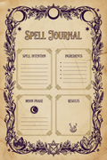 Spell Journal Page printable witchcraft grimoire sheet purple gold