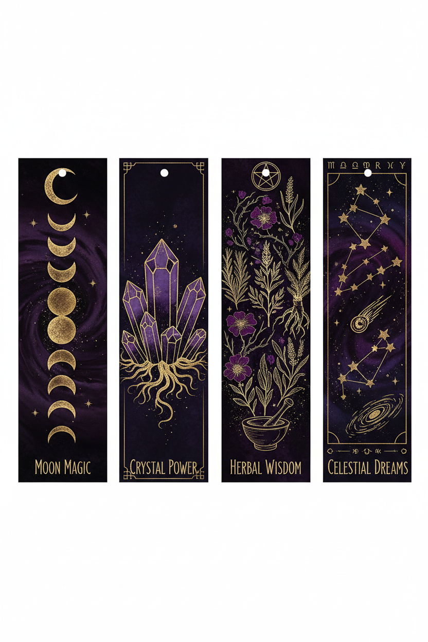 Witchcraft Bookmarks Set printable witchcraft bookmarks
