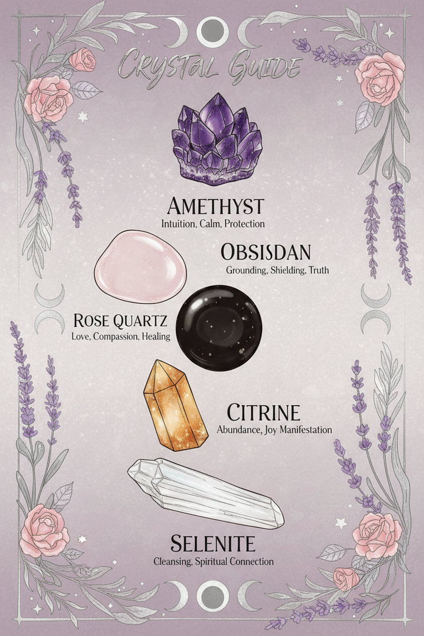 Crystal Guide Poster printable witchcraft wall art