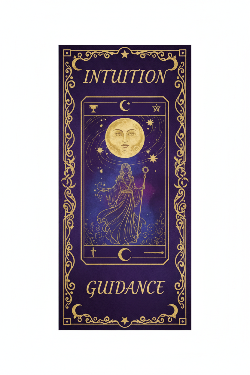 Tarot printable bookmark mystical design